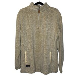 Simply Southern Pullover Women’s XXL Tan Beige Faux Fur Teddy Bear 1/4 Zip